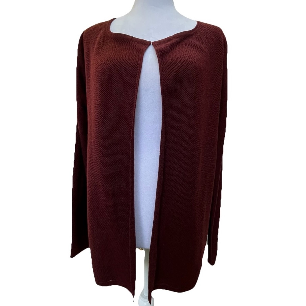 Cecil Germany Open Front‎ Light Weight Cardigan Small Plum Minimalist Bohemian